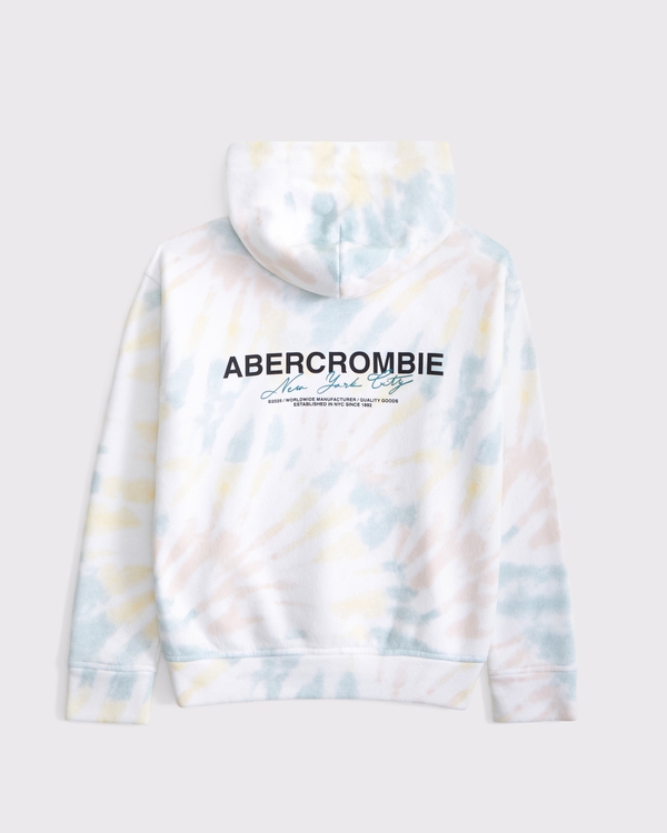 logo popover hoodie, White Pattern view 1