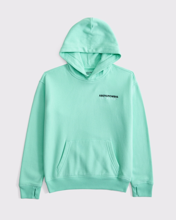 logo popover hoodie, Mint Green view 2