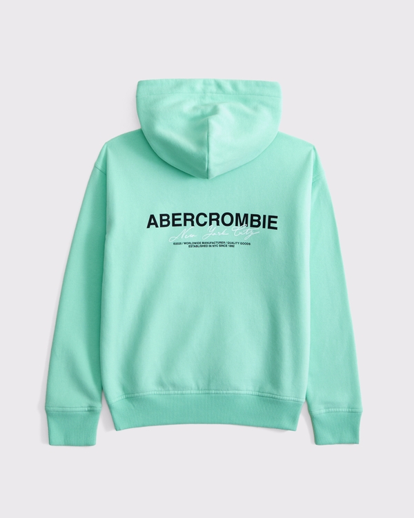 logo popover hoodie, Mint Green view 1