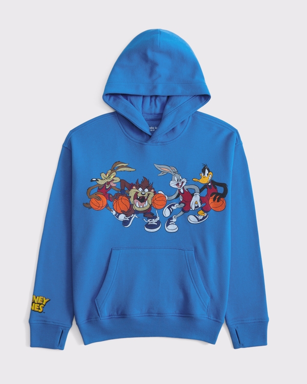 looney tunes graphic popover hoodie, Pacific Blue view 2