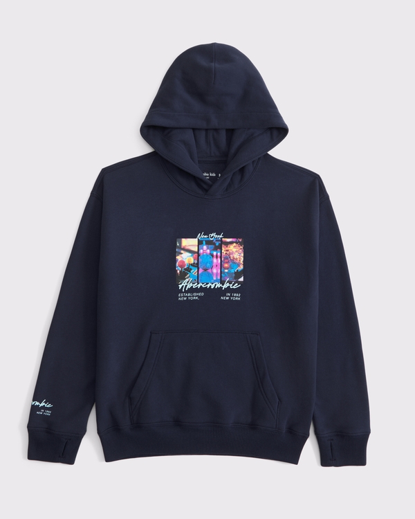 imagery logo popover hoodie, Deep Blue view 1