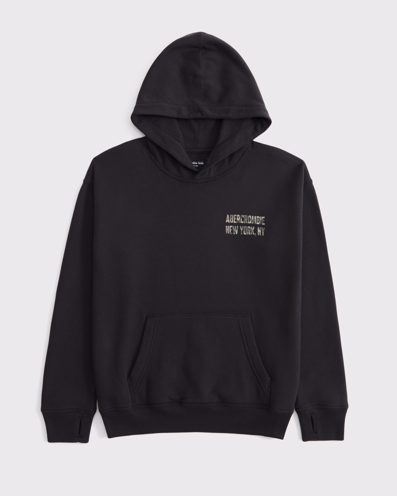 boys logo popover hoodie | boys tops | Abercrombie.com