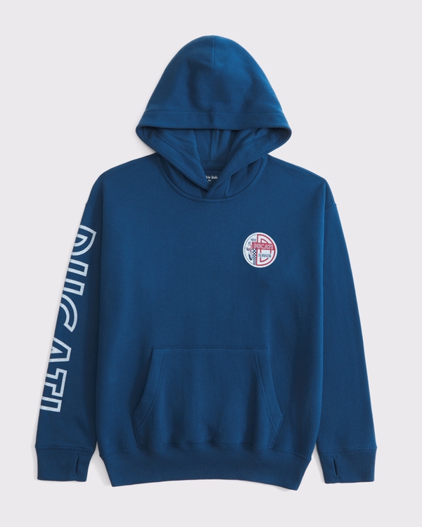 ducati graphic popover hoodie, Deep Ocean view 2