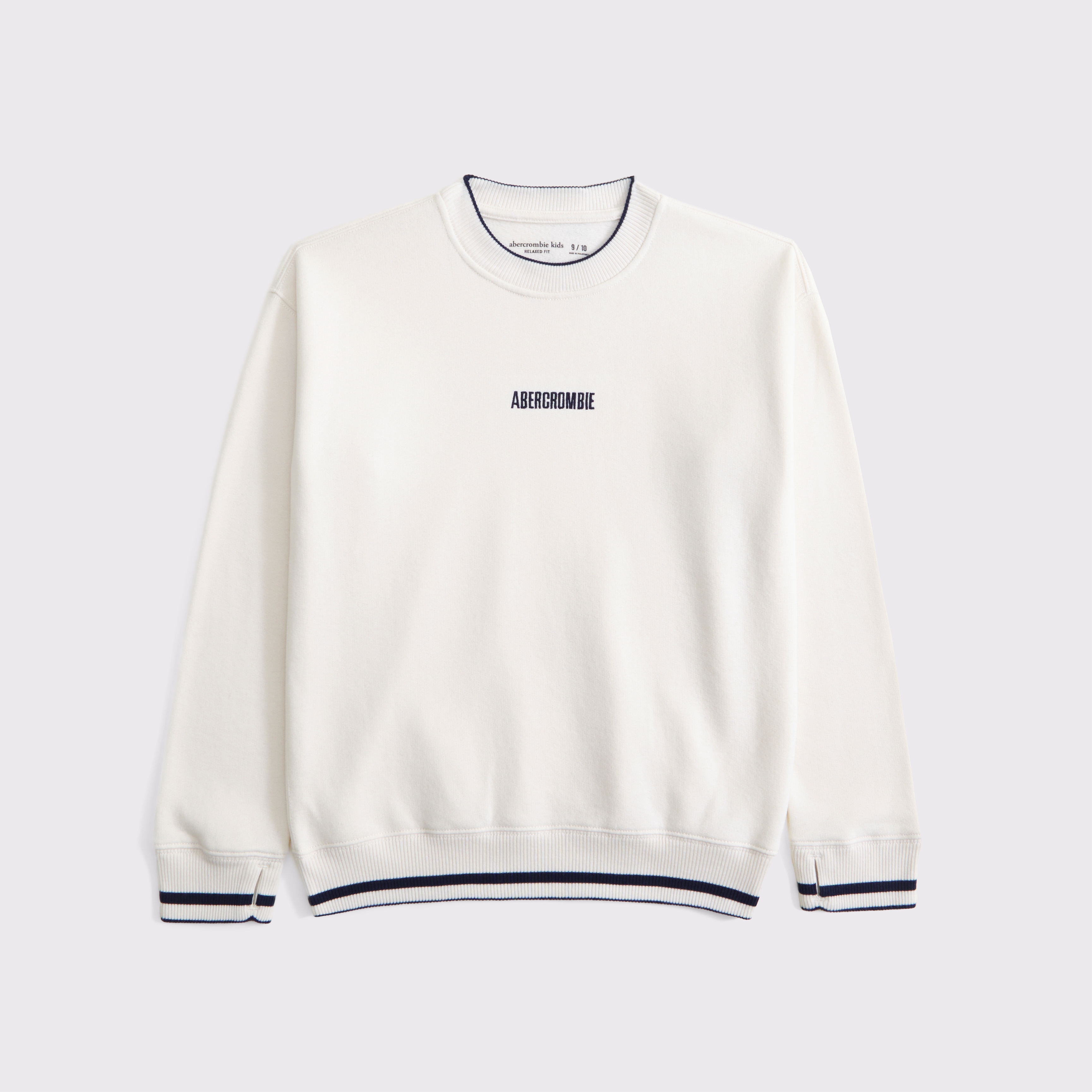Abercrombie & Fitch Kids' Logo Crew Sweatshirt In White