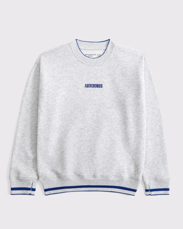 logo crew sweatshirt, Light Gray view 1