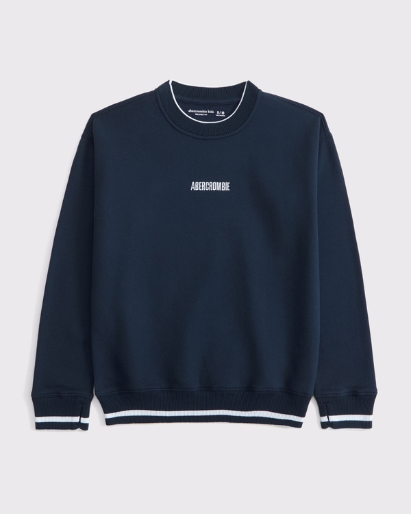 logo crew sweatshirt, Deep Blue view 1