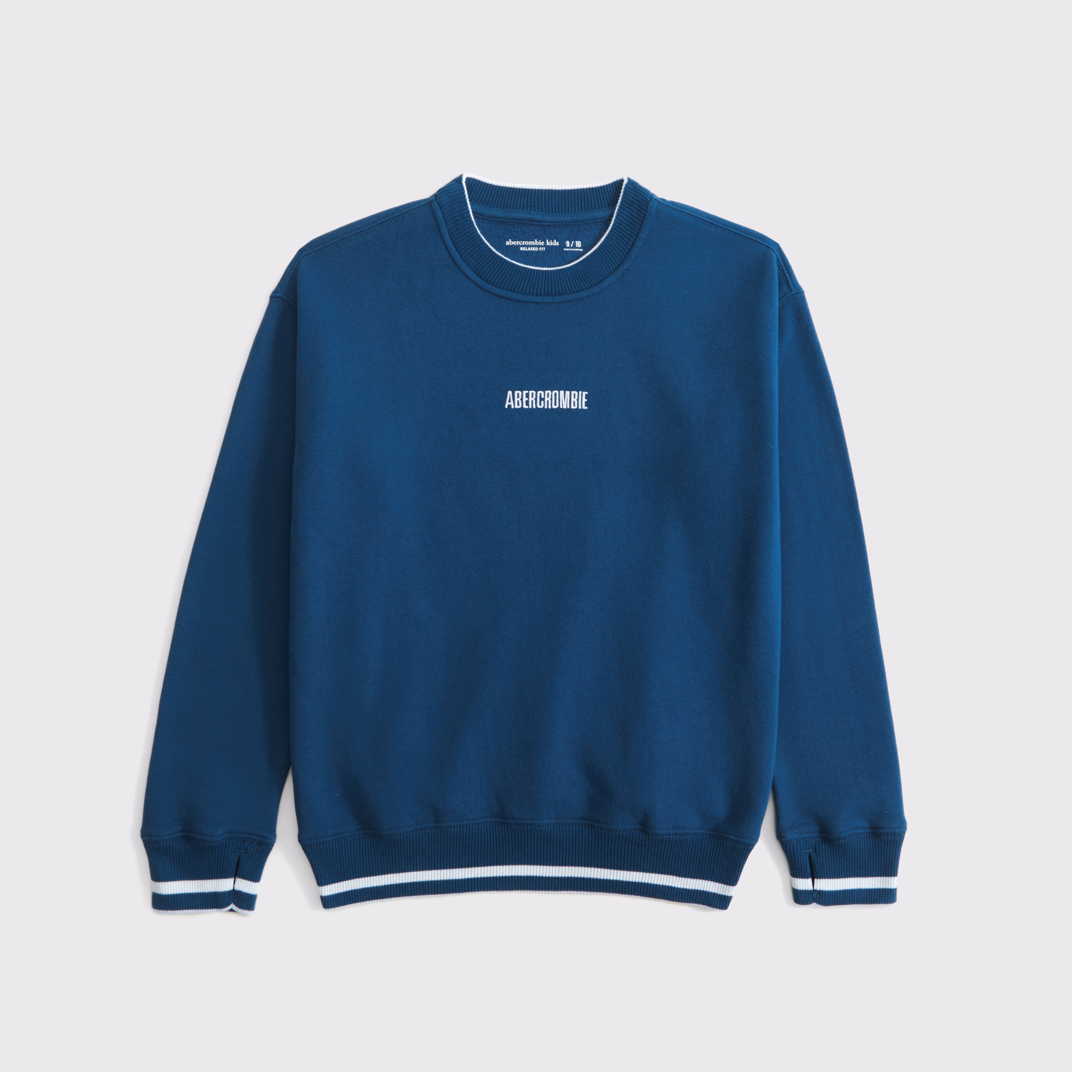 Abercrombie & Fitch Kids' Logo Crew Sweatshirt In Blue