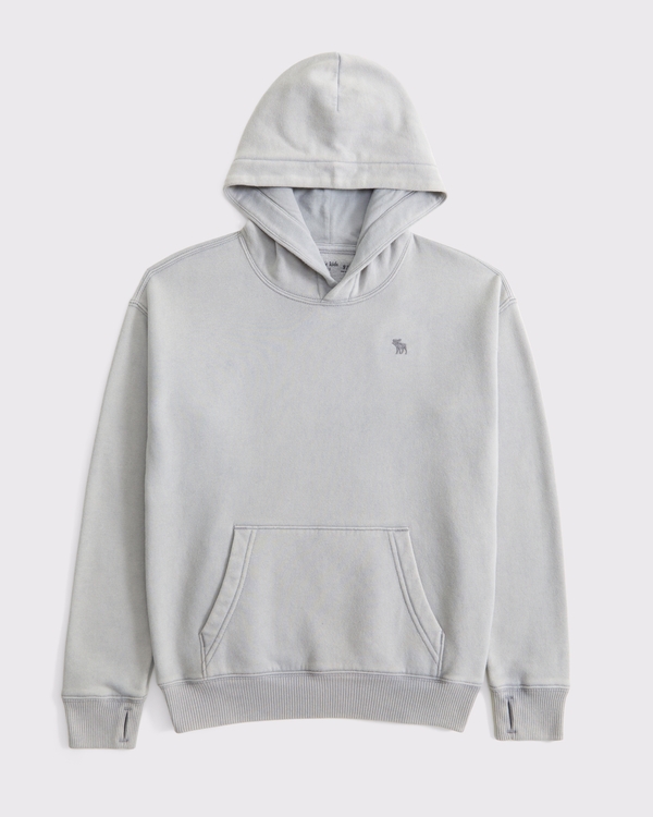 sudadera con capucha básica e icono, Gris view 2