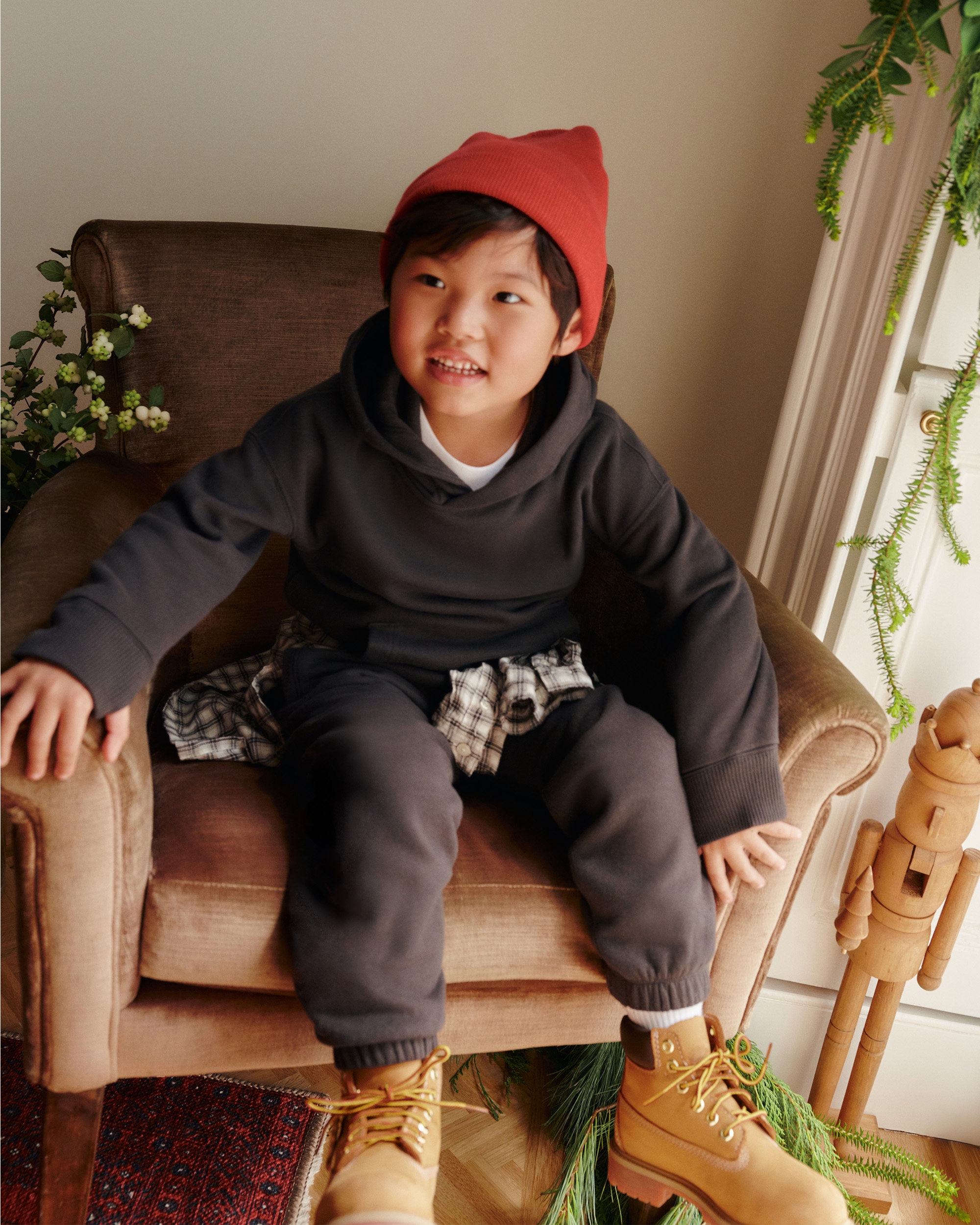 Abercrombie & Fitch Kids' Essential Icon Hoodie In Gray