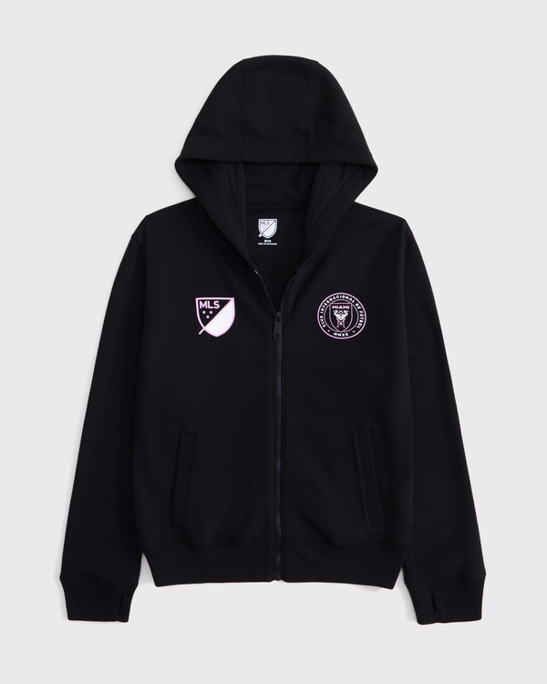 lionel messi graphic full-zip hoodie, Black view 2