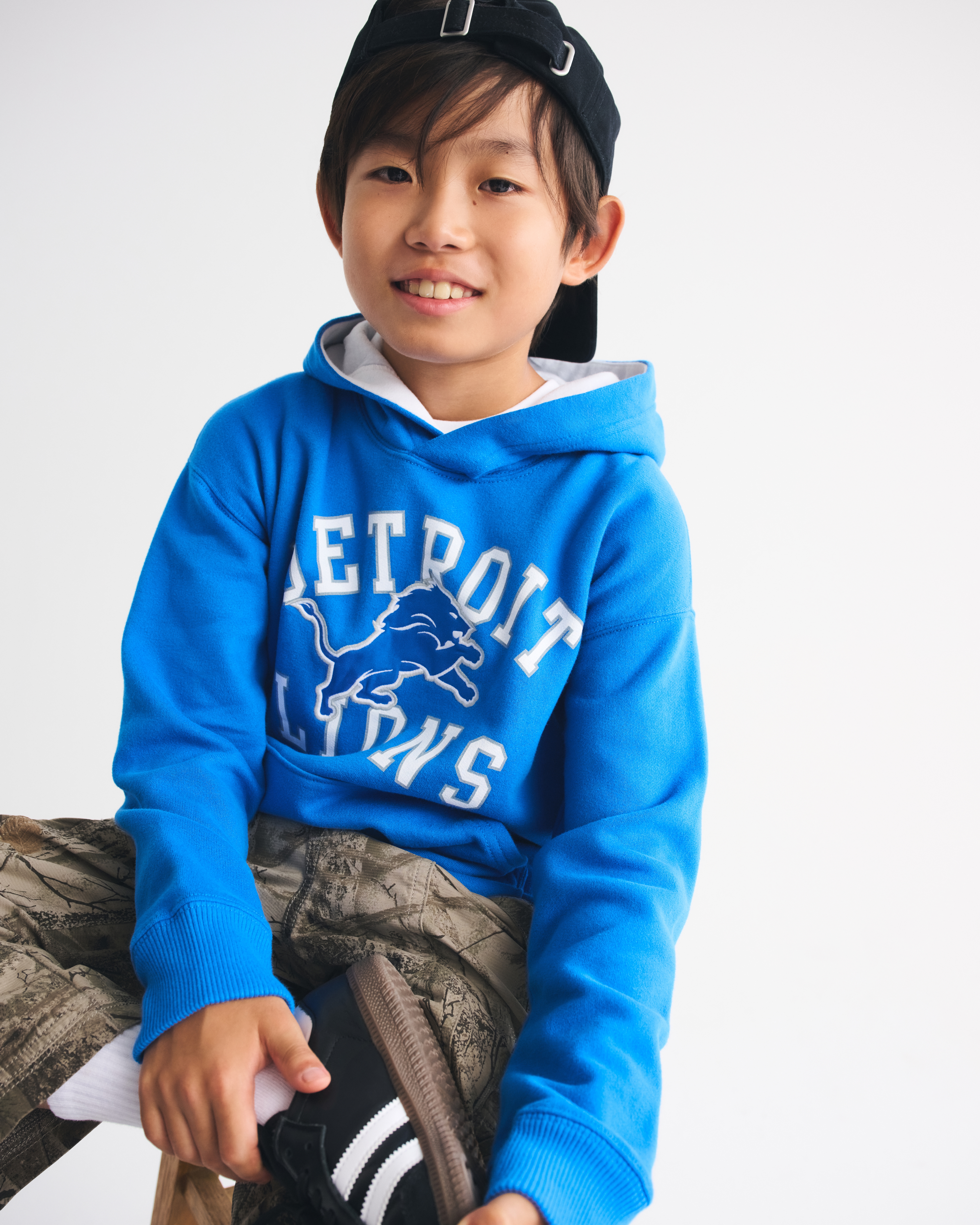 Abercrombie & Fitch Kids' Detroit Lions Graphic Popover Hoodie