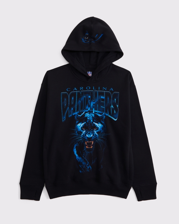 carolina panthers graphic popover hoodie, Black - Panthers view 1