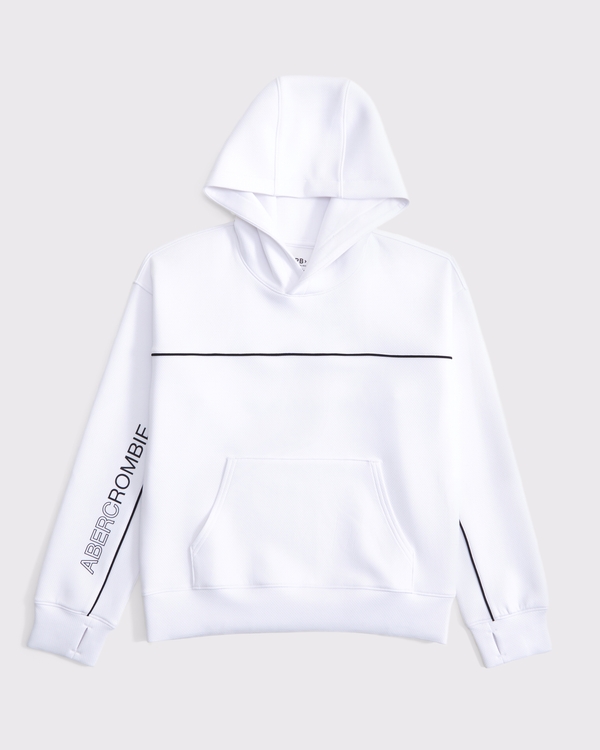 ypb textured popover hoodie, White view 2
