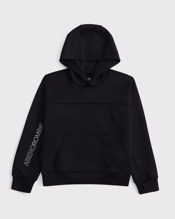 ypb textured popover hoodie, Black view 2