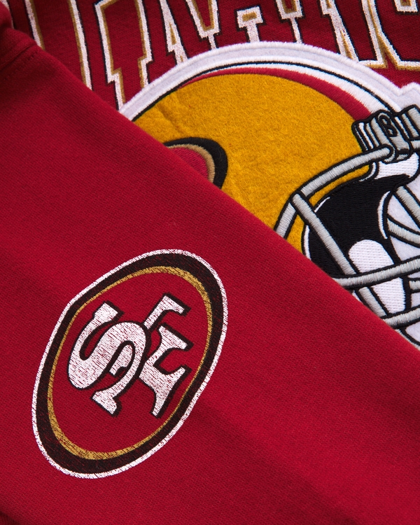 san francisco 49ers graphic popover hoodie, Red-49ers view 2