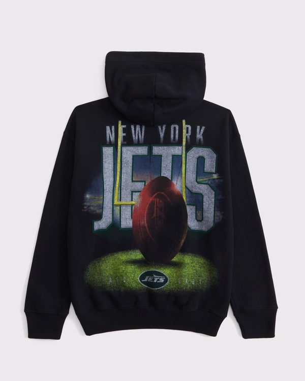 new york jets graphic popover hoodie, Black - Jets view 1