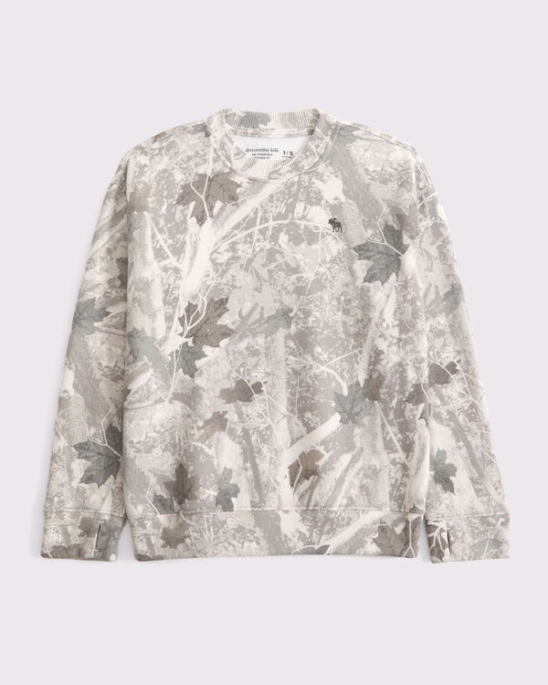 essential icon crew sweatshirt, Camo view 1