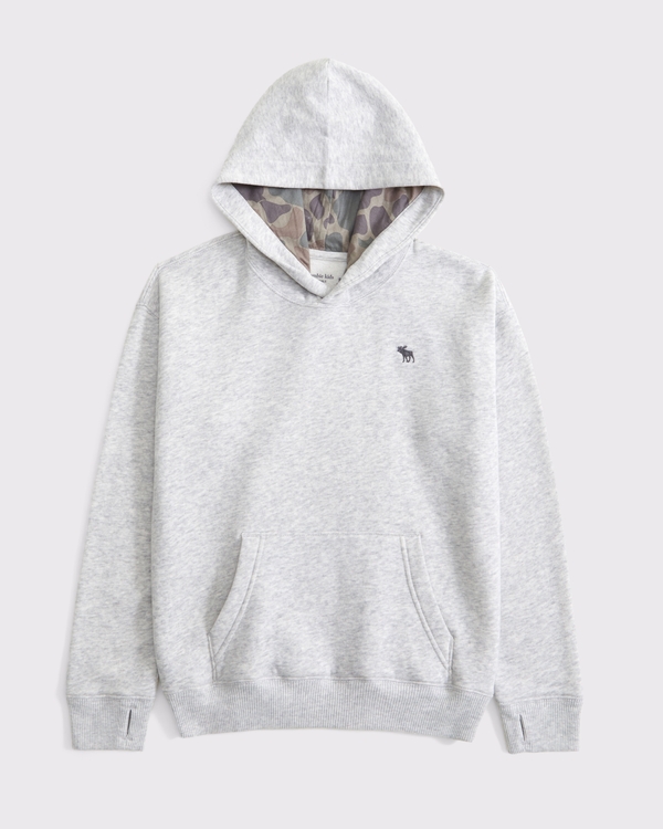 essential icon hoodie, Light Gray And Camo view 1