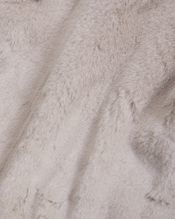 boxy faux fur-lined full-zip hoodie, Ivy Green view 2