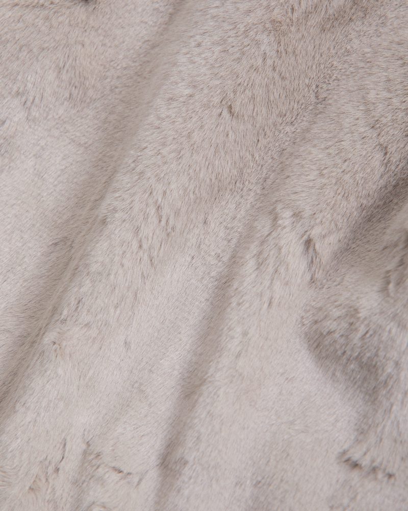 boxy faux fur-lined full-zip hoodie
