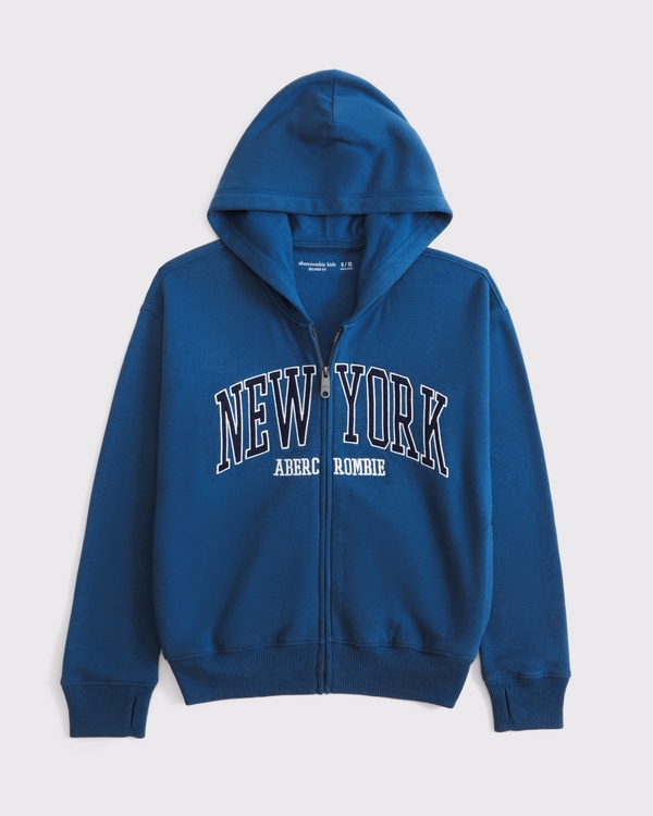 logo full-zip hoodie, Deep Ocean view 1