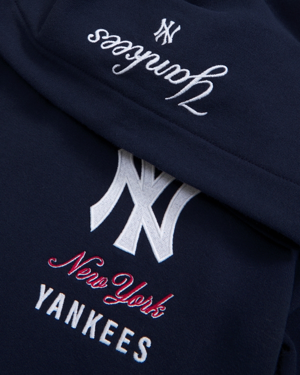 new york yankees graphic popover hoodie, Navy view 2