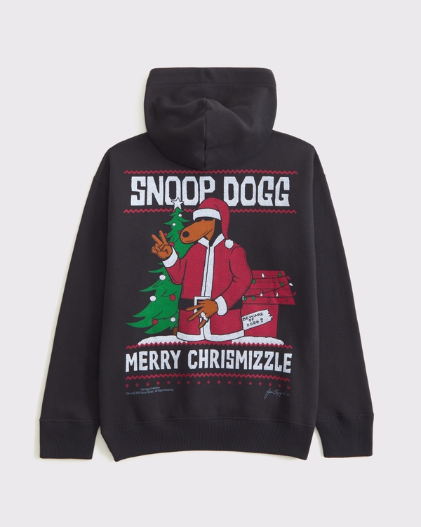 snoop dogg graphic popover hoodie, Dark Gray view 1
