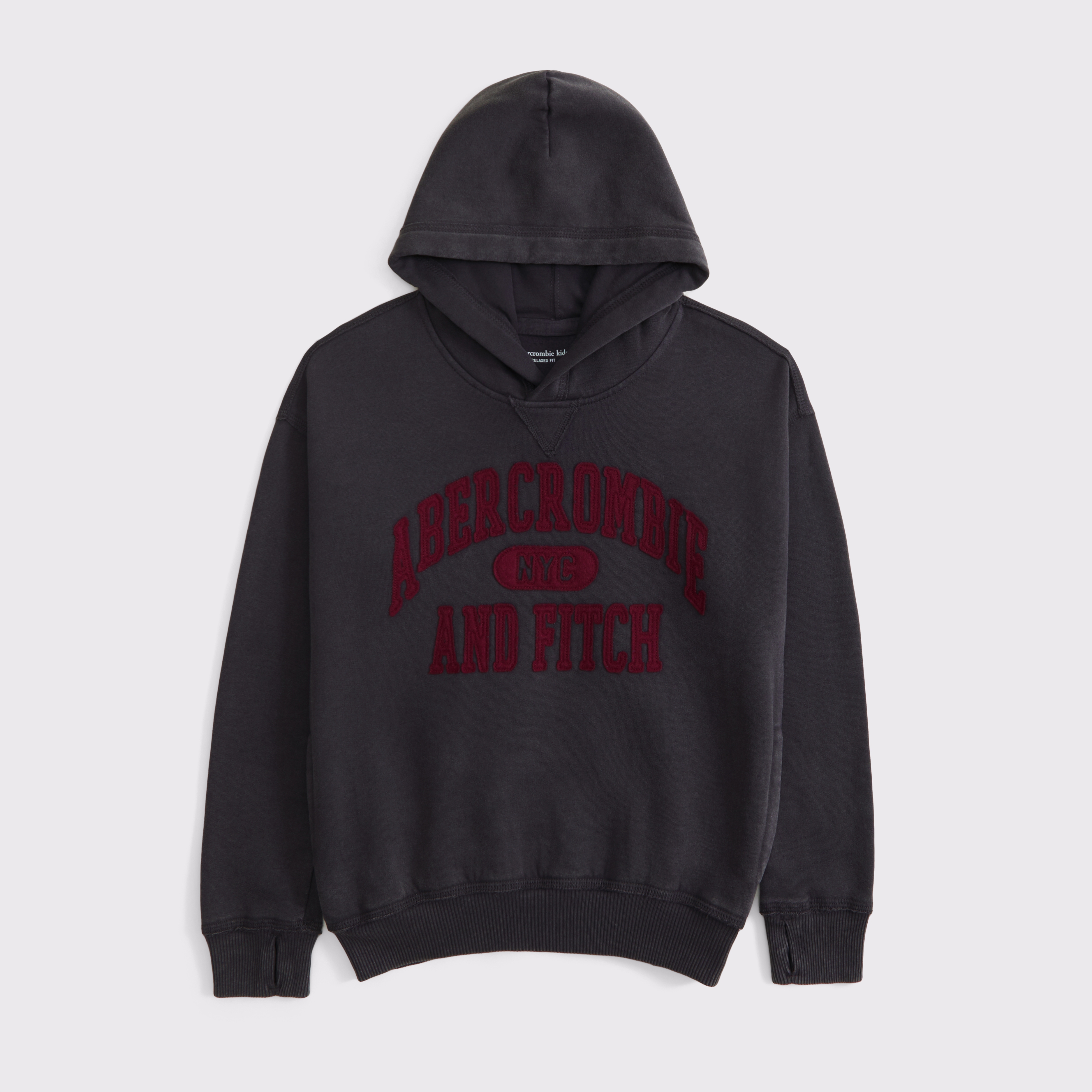 Abercrombie & Fitch Kids' Logo Popover Hoodie In Gray