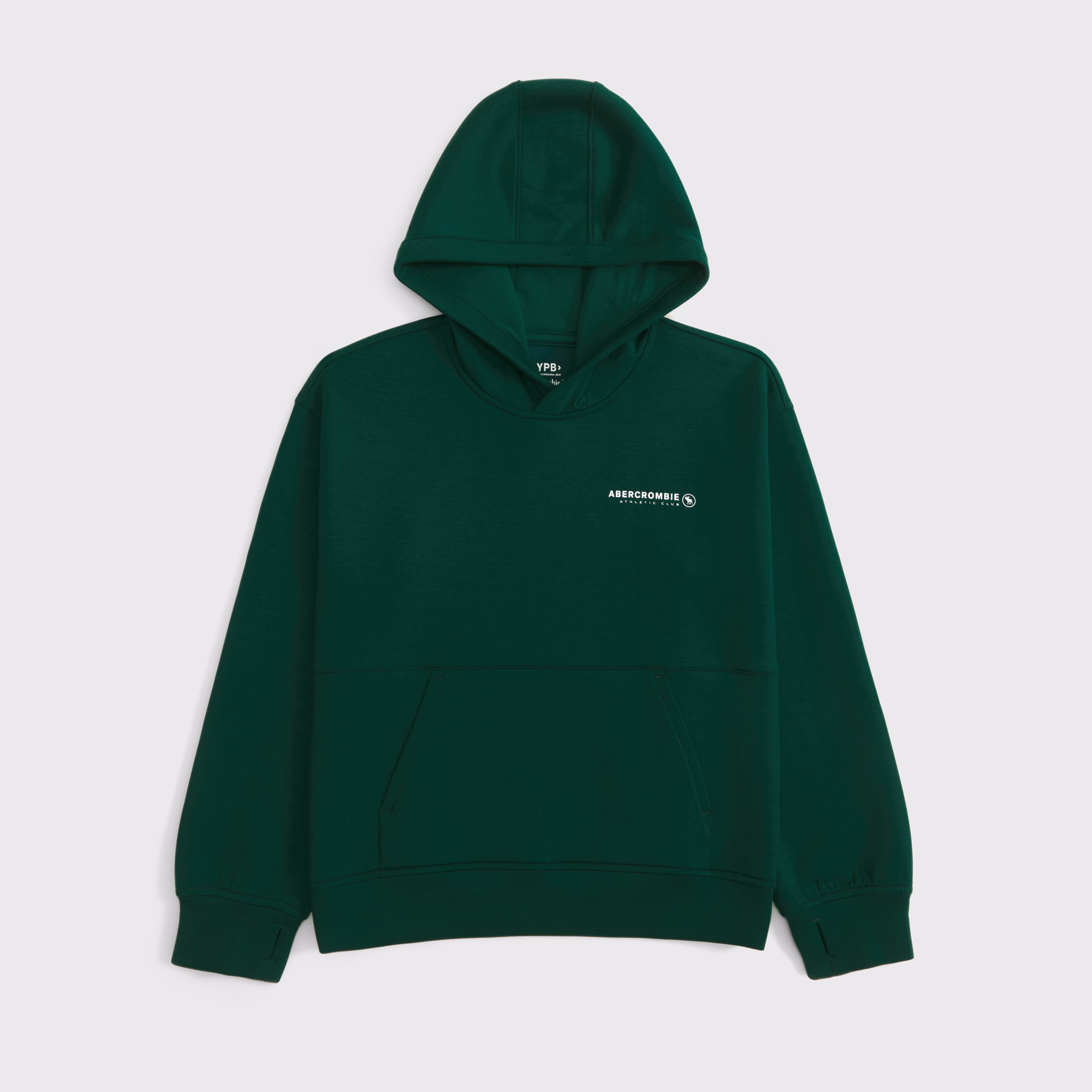 Abercrombie & Fitch Kids' Ypb Neoknit Logo Popover Hoodie In Green