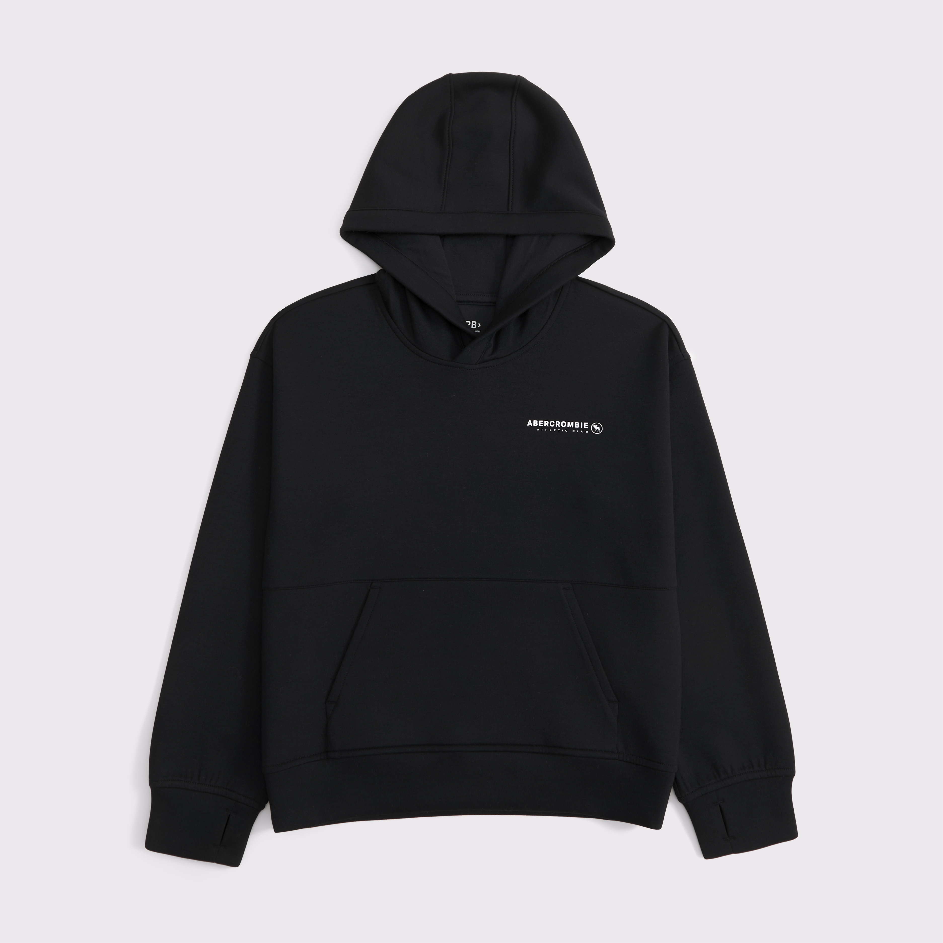 Abercrombie & Fitch Kids' Ypb Neoknit Logo Popover Hoodie In Black