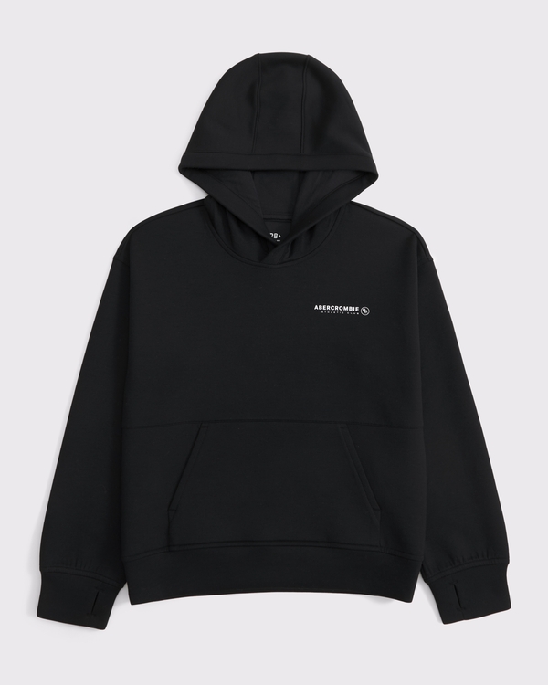 ypb neoknit logo popover hoodie, Black view 1