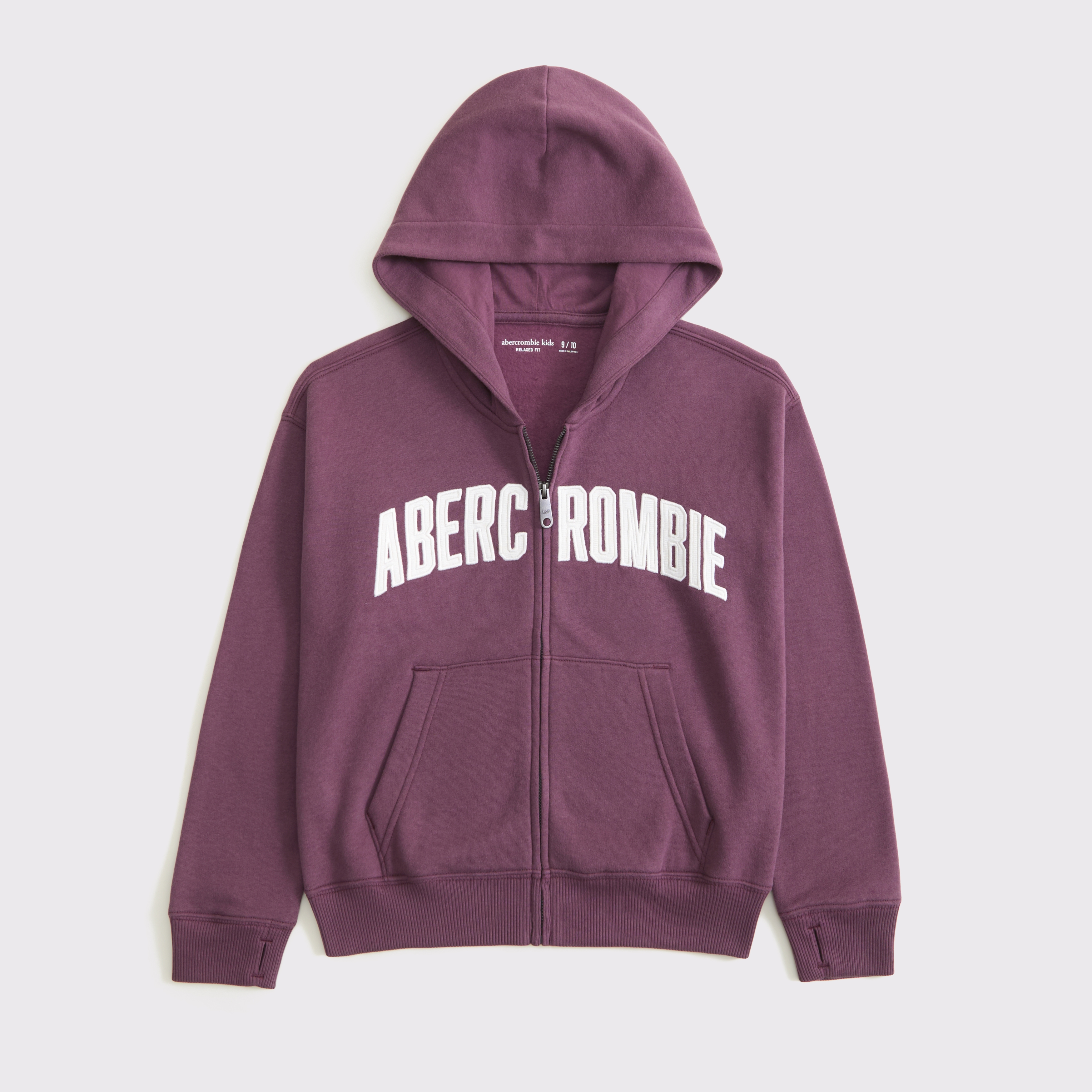 Abercrombie & Fitch Kids' Logo Full-zip Hoodie In Purple
