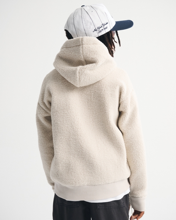 new york yankees graphic sherpa popover hoodie