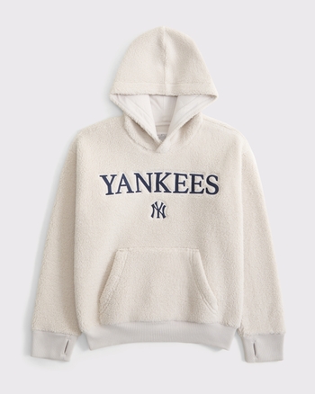boys new york yankees graphic sherpa popover hoodie | boys tops | Abercrombie.com