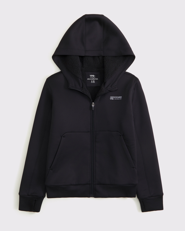 ypb lightweight cozy-lined full-zip hoodie, Noir view 1