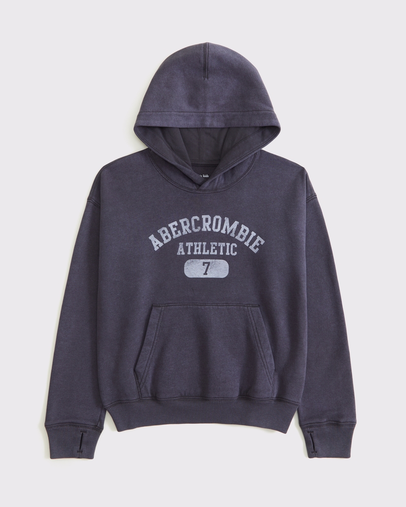 boys logo popover hoodie | boys tops | Abercrombie.com