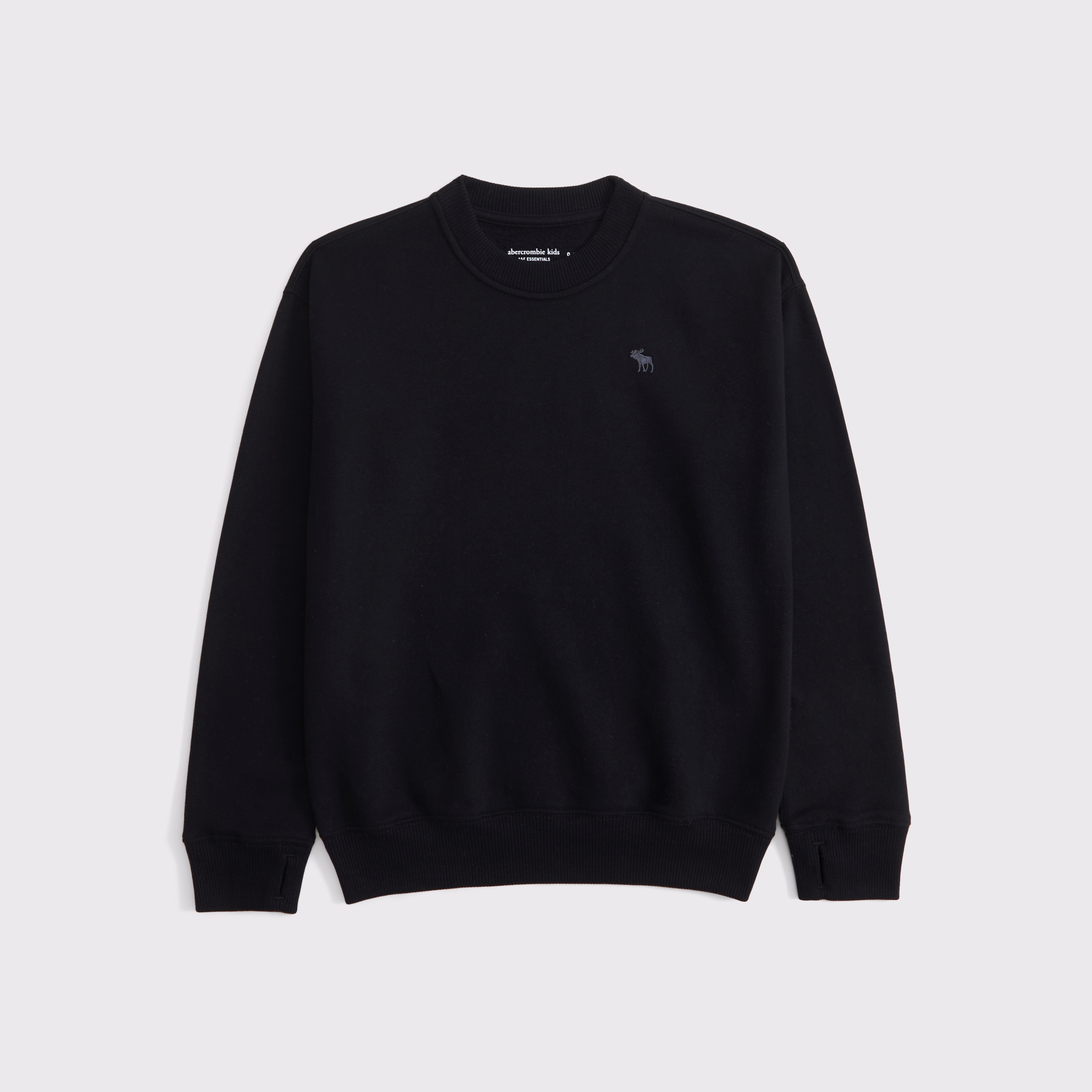 Abercrombie & Fitch Kids' Essential Icon Crew Sweatshirt In Black