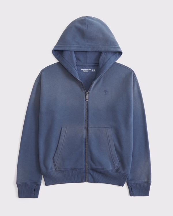 essential icon full-zip hoodie, Cool Navy view 1