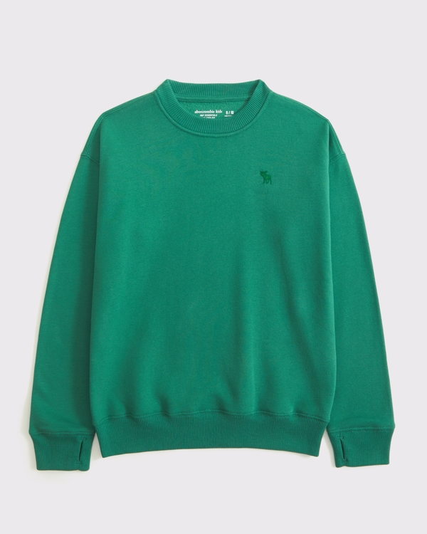 essential icon crew sweatshirt, Pine Green view 1