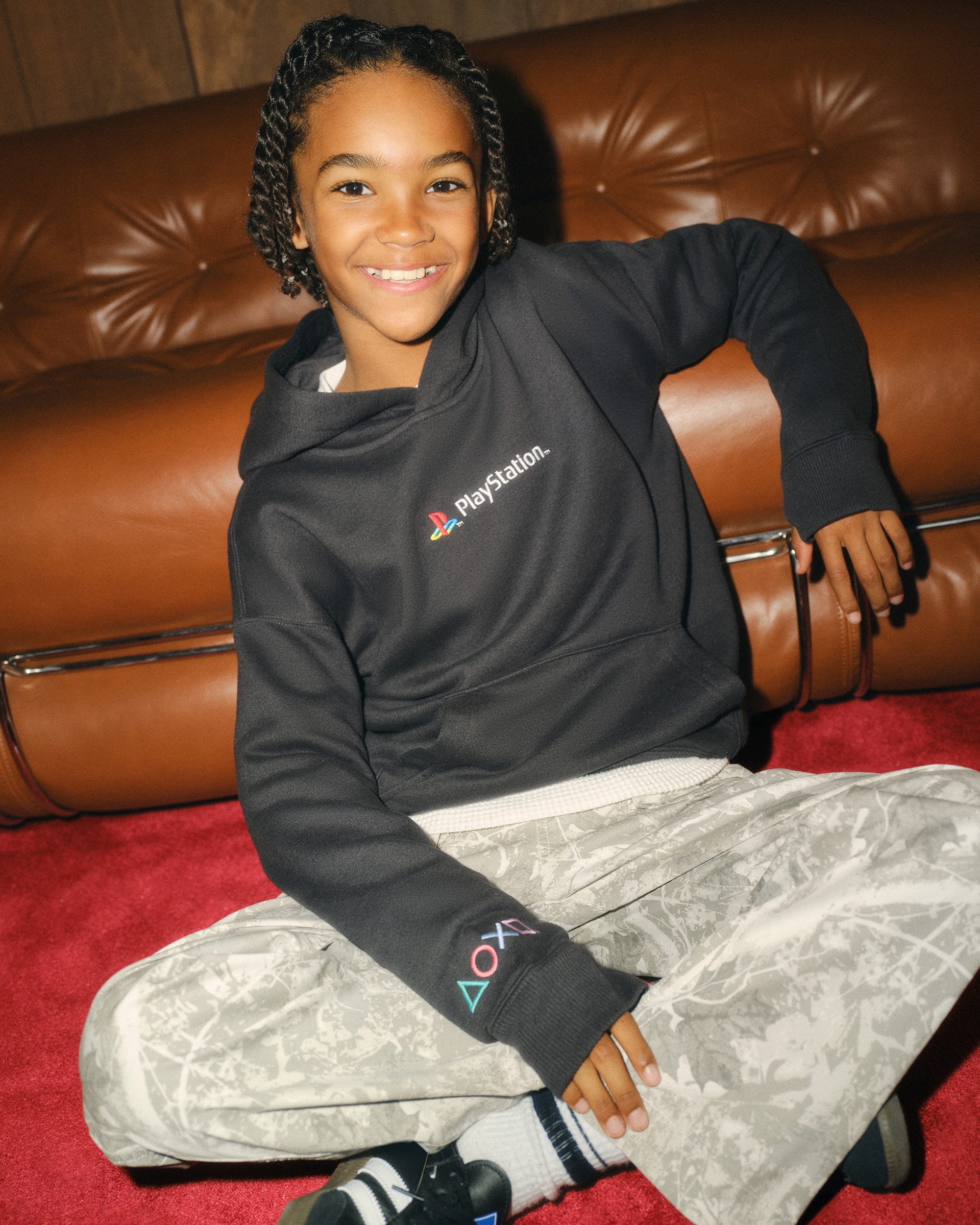 Abercrombie & Fitch Kids' Playstation Graphic Popover Hoodie In Gray