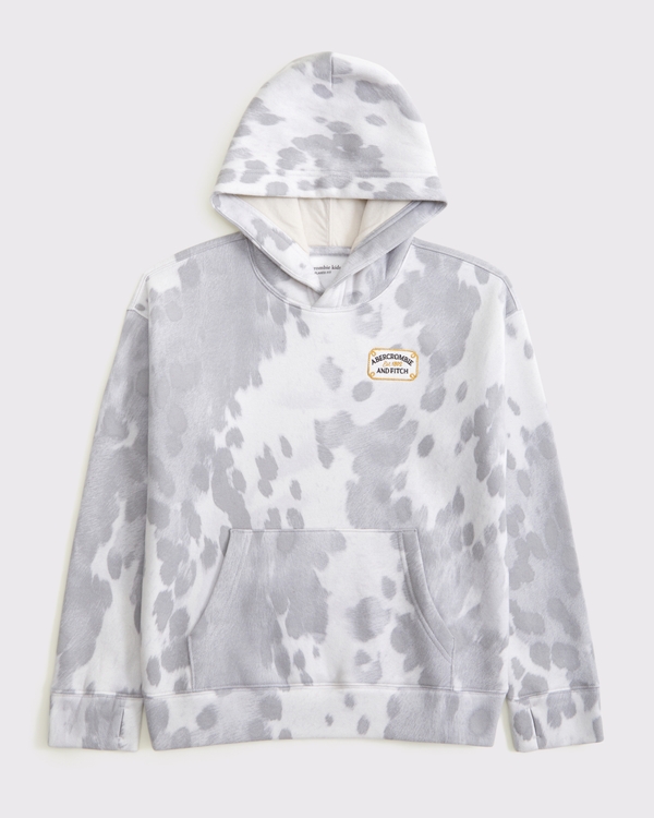 pony print logo graphic popover hoodie, Gray Print view 2