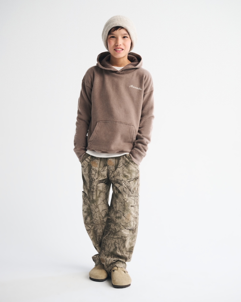 western graphic logo popover hoodie