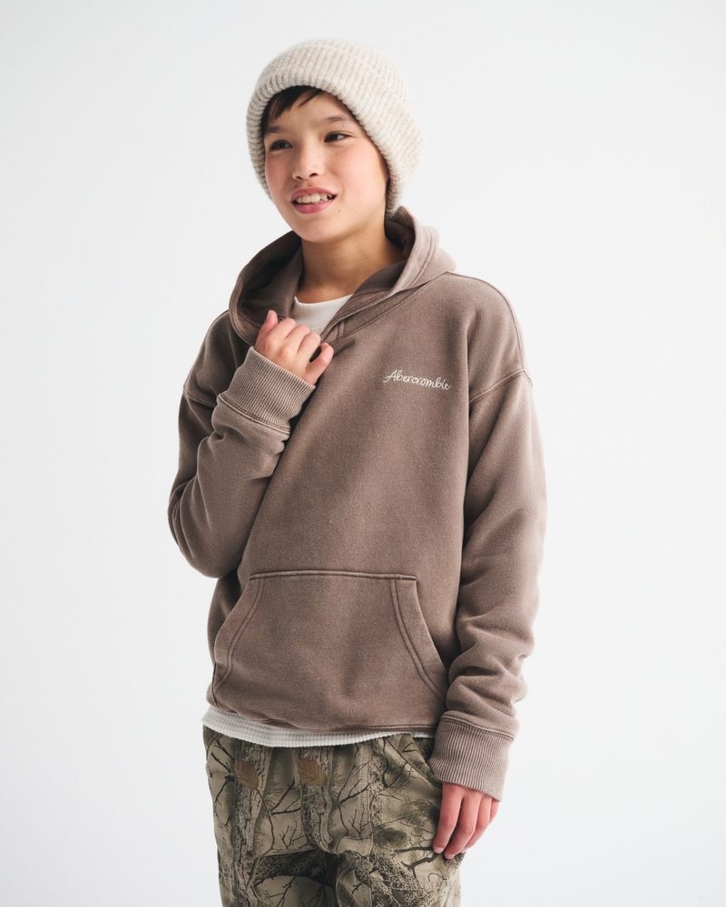 western graphic logo popover hoodie
