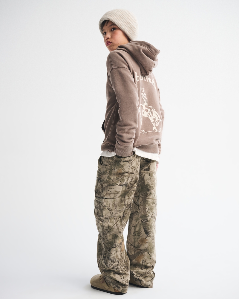 western graphic logo popover hoodie