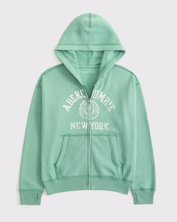 logo full-zip hoodie