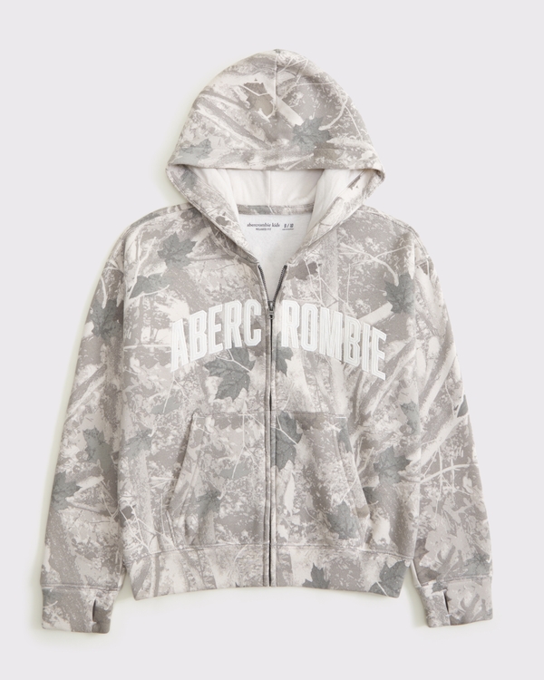 logo full-zip hoodie, Camo view 1