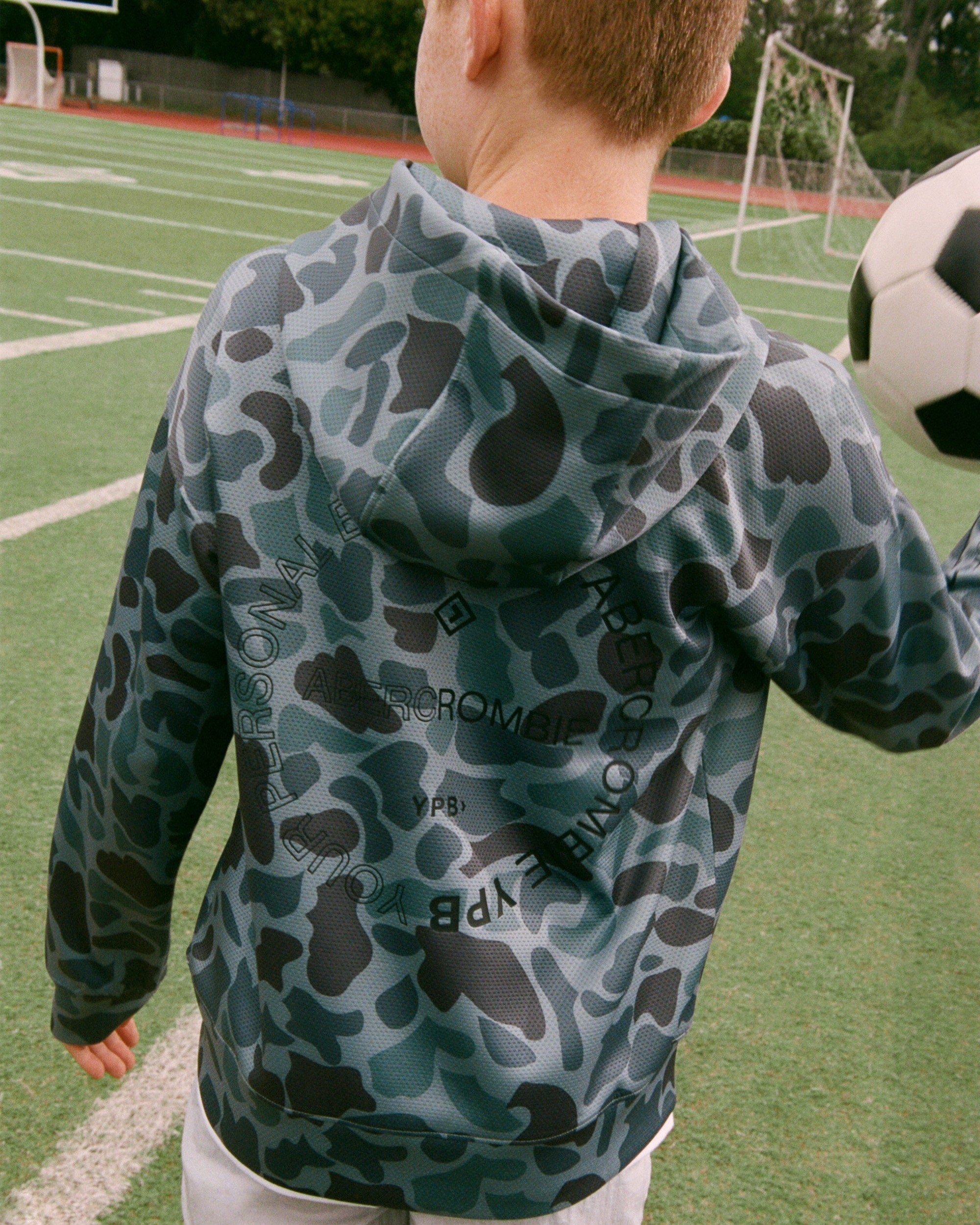 Abercrombie & Fitch Kids' Ypb Textured Popover Hoodie In Multi