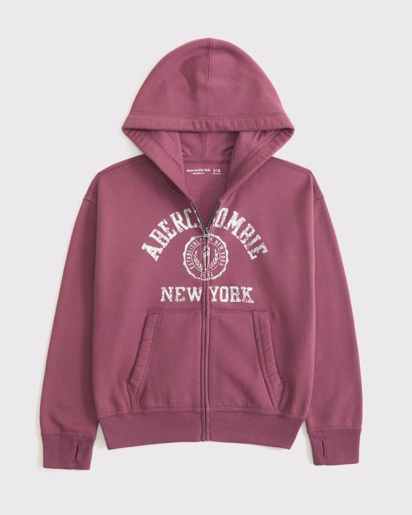 logo full-zip hoodie, Vintage Rose view 1