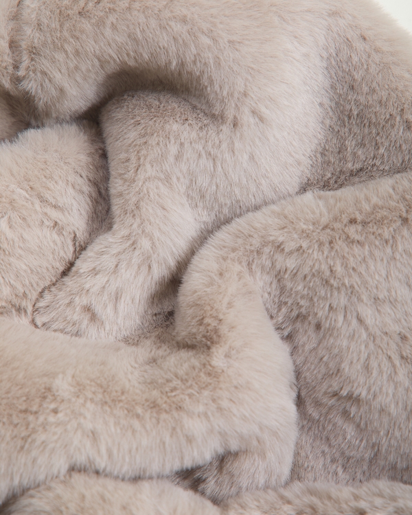 boxy faux fur-lined full-zip hoodie, Gray Pattern view 2