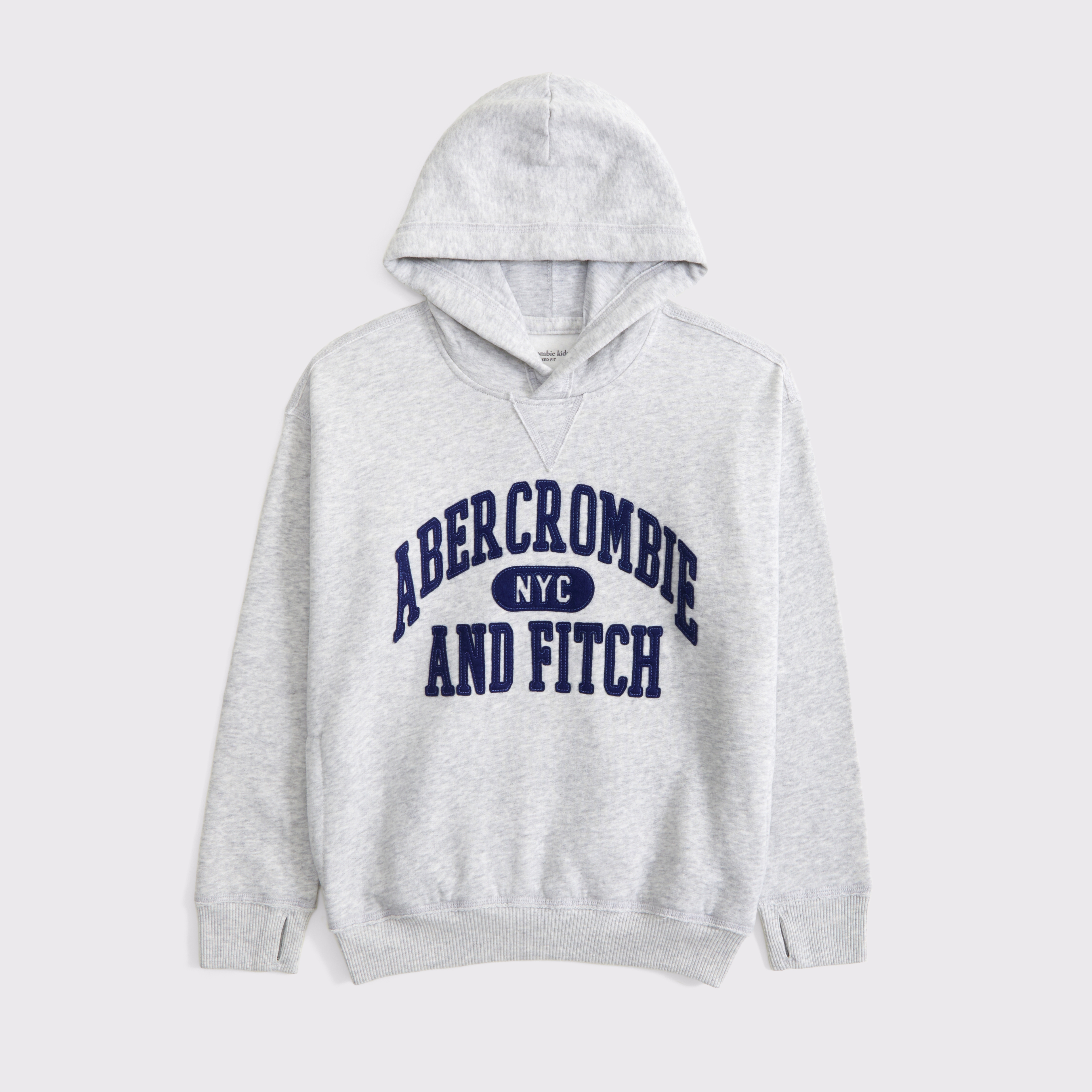 Abercrombie & Fitch Kids' Logo Popover Hoodie In Gray